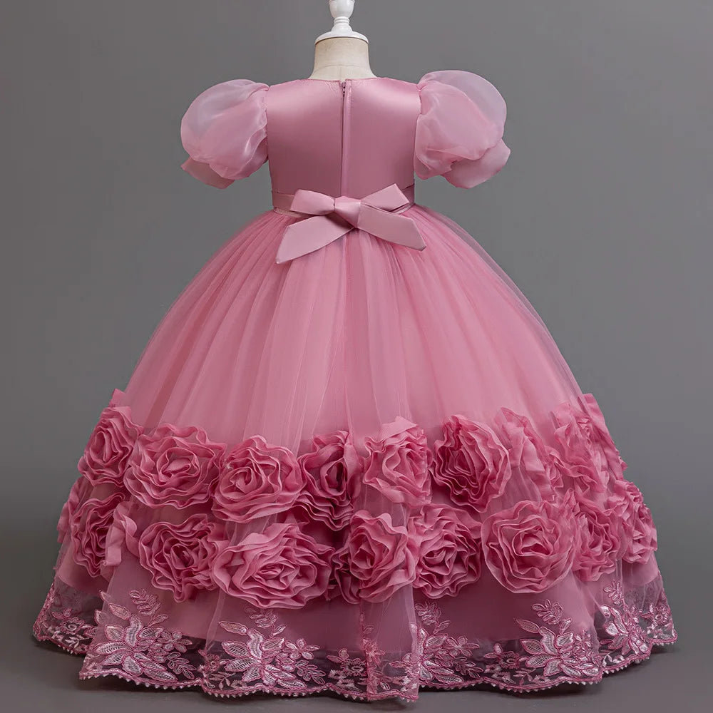 Elegant Long Sequin Dress for Girls 4–12 Years