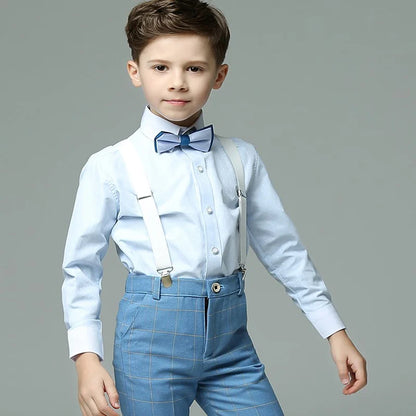 Boys’ 4-Piece Summer Suit – Vest, Shirt, Pants & Bowtie for Weddings