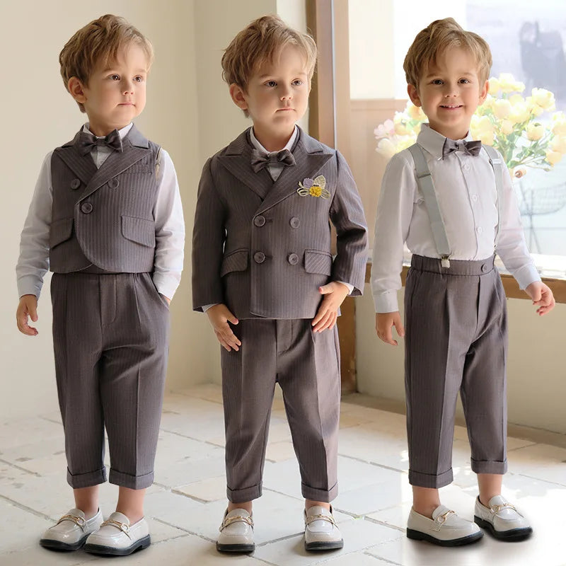 Little Gentleman Korean Striped Suit – Boys’ Party & Ceremony Costume