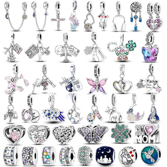 925 Silver Charms Collection – Evil Eye, Star, Elk, Dinosaur & More for DIY Jewelry