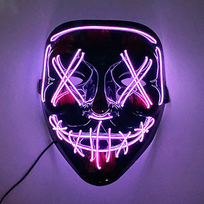 Halloween Light-Up Mask – Neon LED Marshmallow Headgear