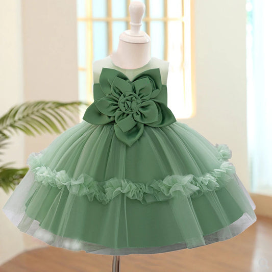 1st Birthday Fluffy Princess Dress for Girls
