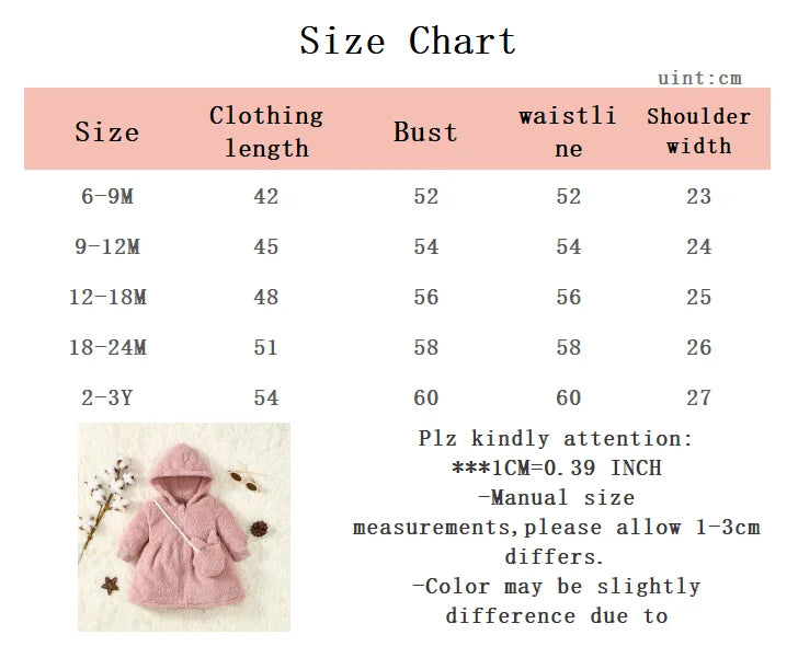 Warm Zipper Jacket + Cute Bag – Baby Girl Outfit