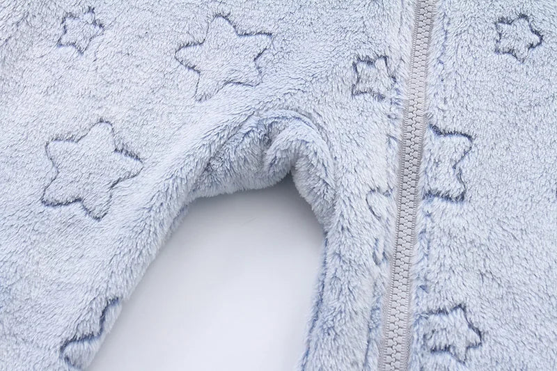 Soft Flannel Baby Romper – 0–12M Warmth