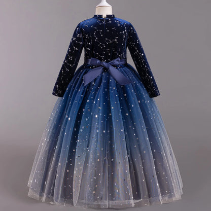 Girls Elegant Lace Wedding & Party Princess Dress