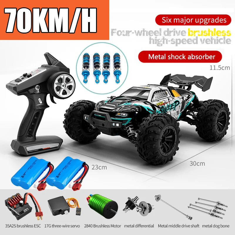 1:16 RC Off-Road Car – High-Speed 4WD Monster Truck with LED Lights