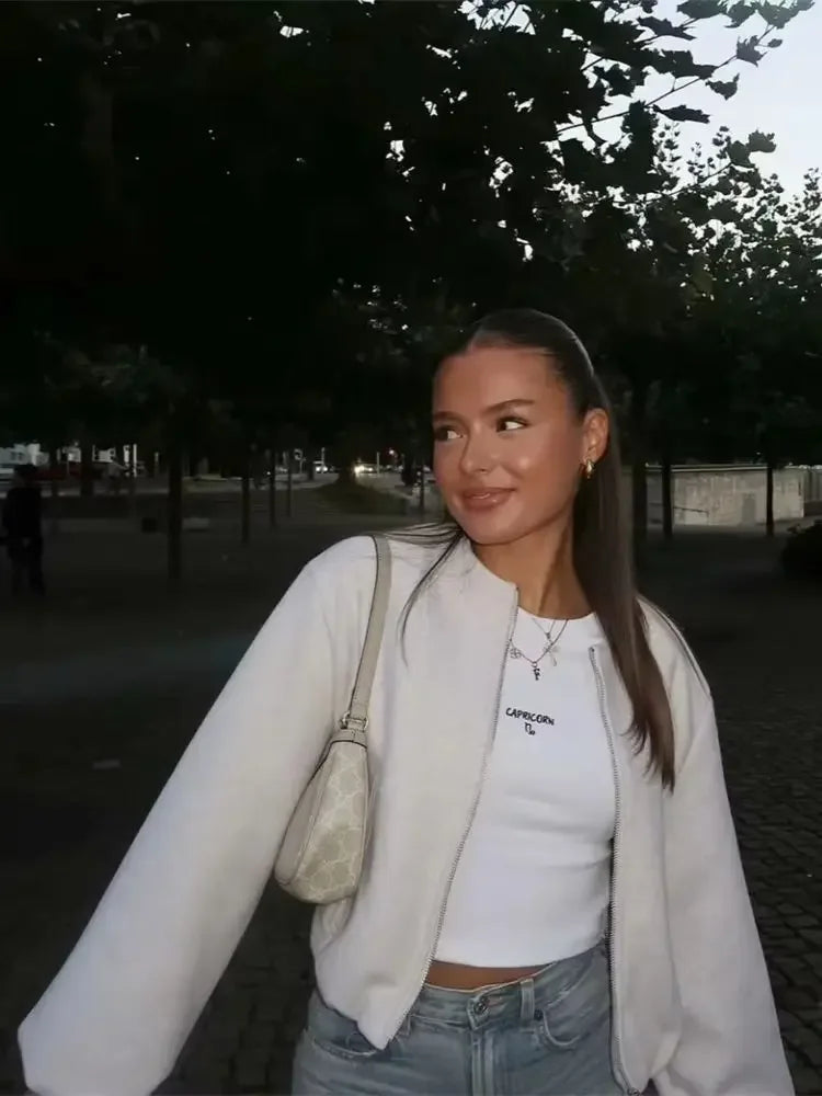 Retro Revival: Soft Bomber Jacket for Women