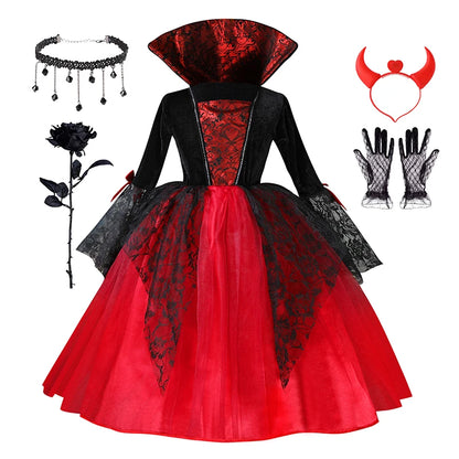 Girls Halloween Vampire Princess Costume