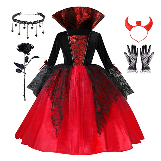 Girls Halloween Vampire Princess Costume