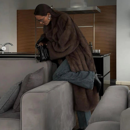 Street Chic: Warm Faux Fox Fur Jacket for Winter