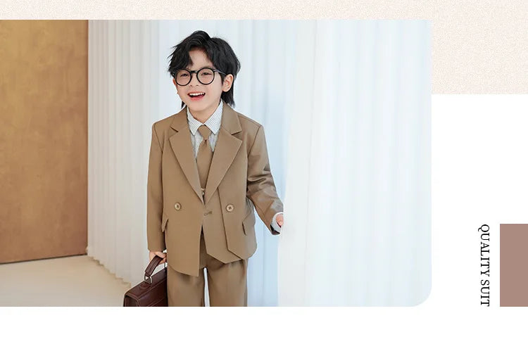 Baby Boys’ Classic Suit Set – 4/5Pcs Formal Outfit (1–10 Years)