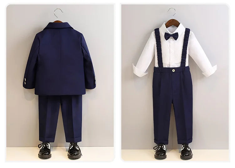 Boys’ Autumn Slim Fit Suit – Elegant Wedding Outfit Set (7–14Y)