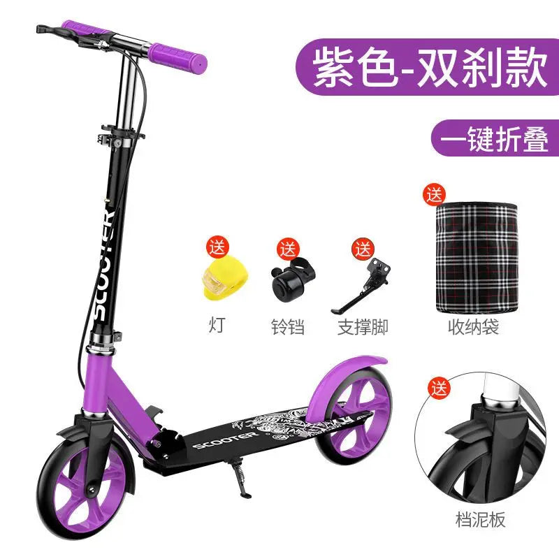 Foldable Two-Wheeled Scooter – Perfect for Kids, Teens, and Adults