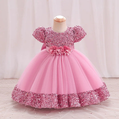 Toddler Princess Dress – Short Sleeve, Sparkly & Fluffy
