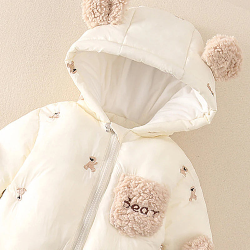 Thick Winter Baby Romper – Fleece & Hooded