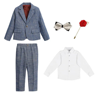 Teen Boys’ Formal Plaid Suit – Multi-Piece Elegant Outfit