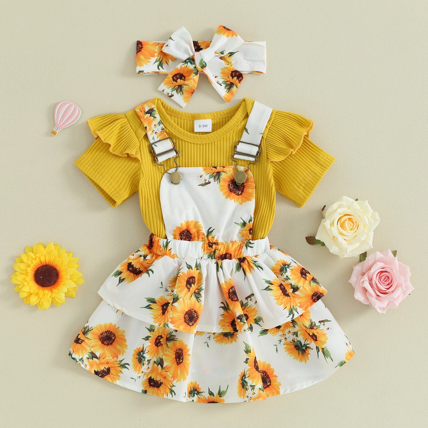 Sweet Baby Girl Summer Clothing Set 3Pcs