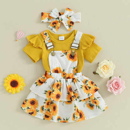 Sweet Baby Girl Summer Clothing Set 3Pcs