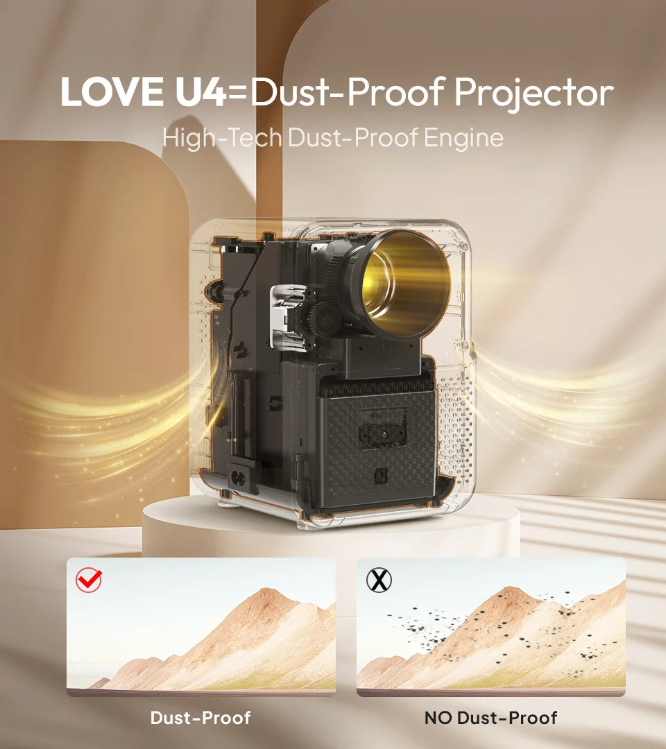 BYINTEK LOVE U4: 4K Smart Mini Projector for Wireless Home Cinema