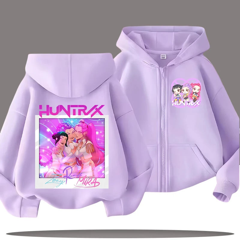 Kpop Demon Hunters Cartoon Jacket – Stylish Hoodie for Children