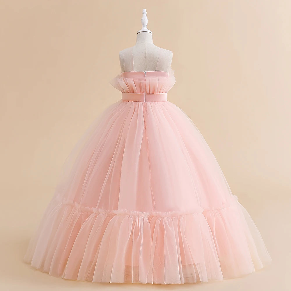Girls Party Dress – White Tulle Wedding Gown