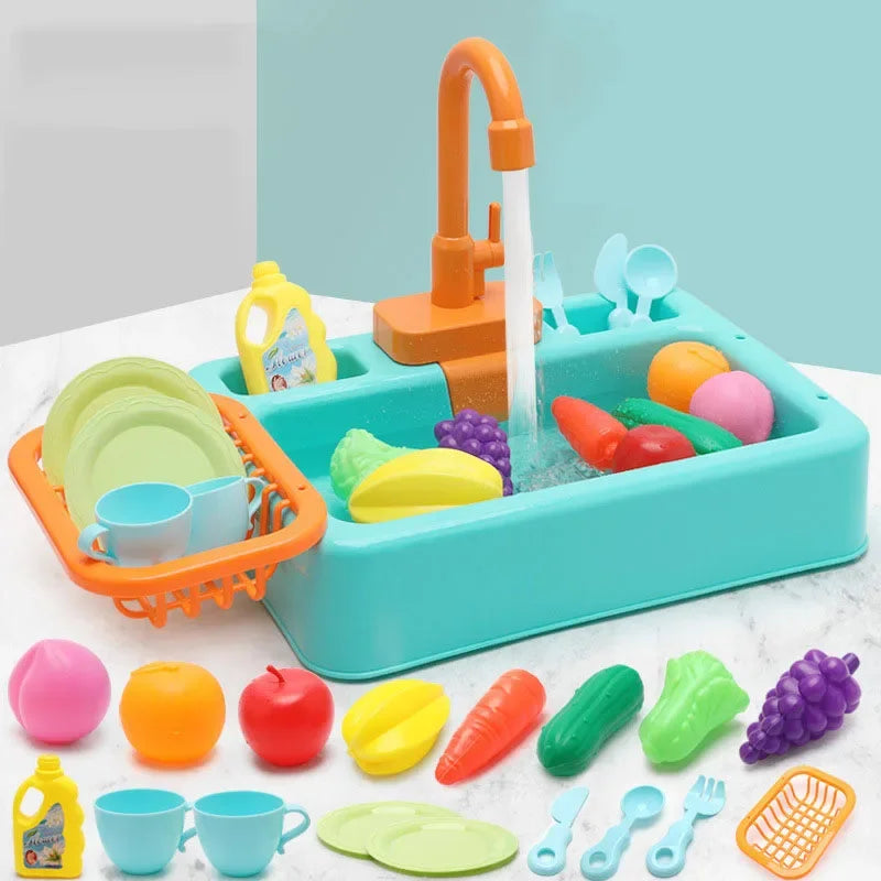 Kids’ Pretend Play Kitchen Sink – Role Play Dishwashing Set for Early Learning