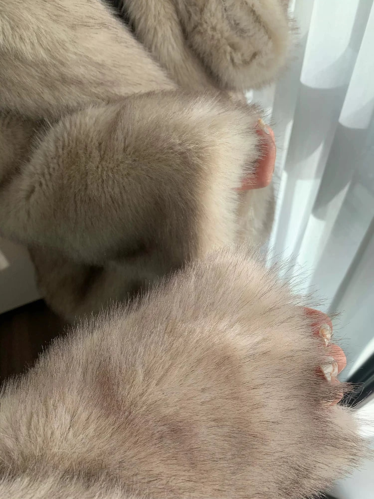 Luxury Fluffy Faux Fox Fur Jacket – Casual & Cozy