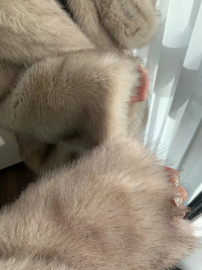 Luxury Fluffy Faux Fox Fur Jacket – Casual & Cozy