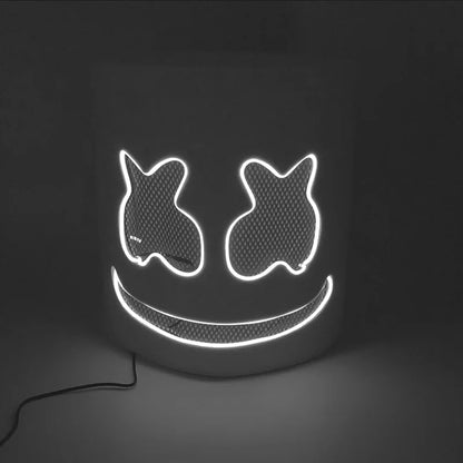 Halloween Light-Up Mask – Neon LED Marshmallow Headgear