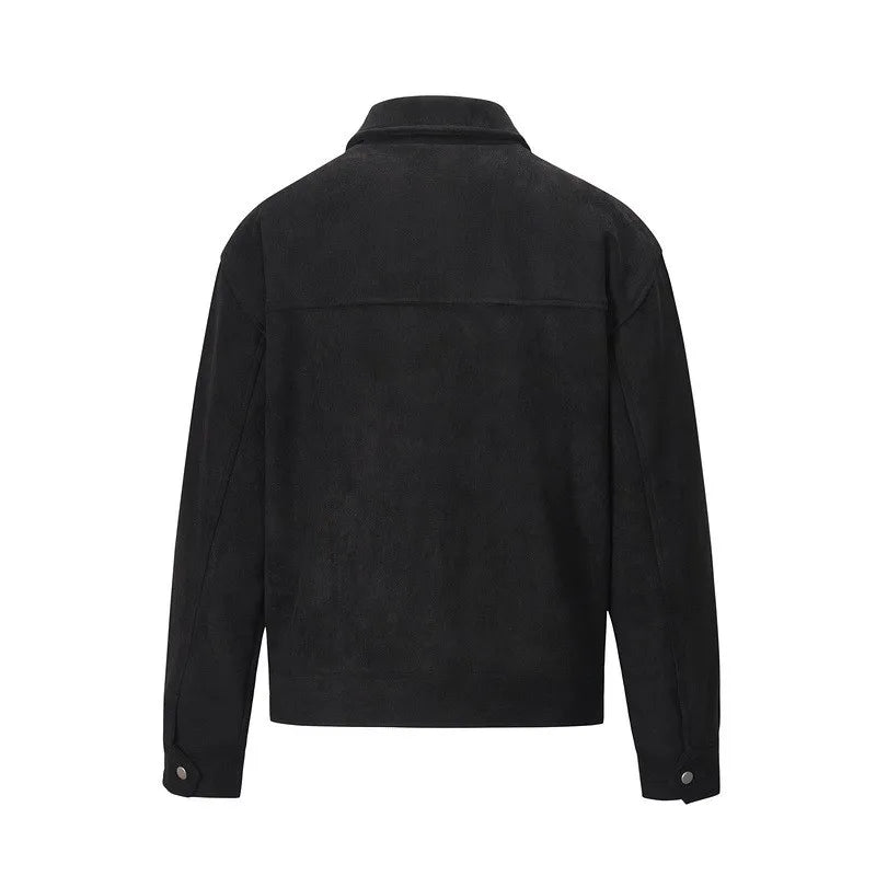 Casual Oversize Men's Jacket – Lapel Zipper Thick Coat
