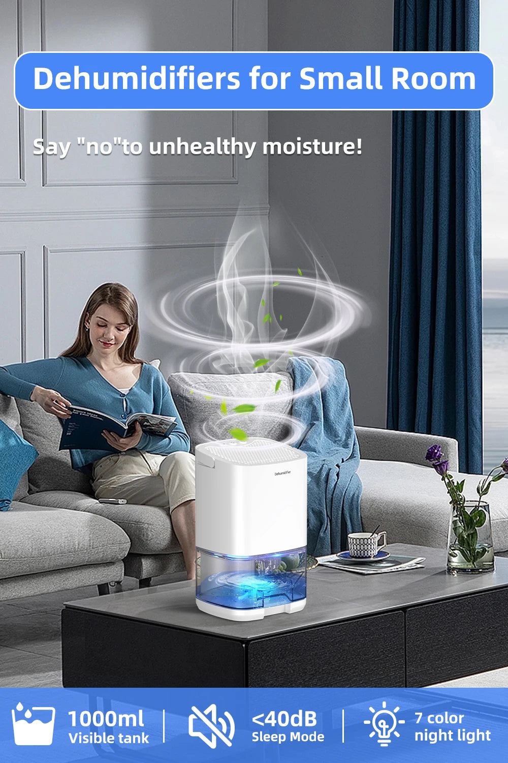 1000ml Portable Dehumidifier: Compact & Efficient Moisture Control