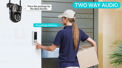 4K 8MP Dual-Lens PTZ WiFi Camera | AI Tracking Outdoor CCTV