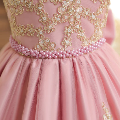 Kids’ Formal Embroidered Dress – Vintage Style Birthday