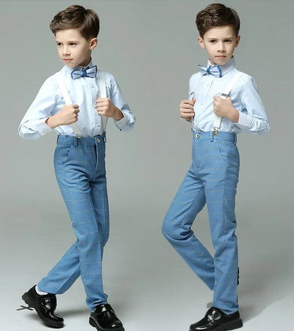 Boys’ 4-Piece Summer Suit – Vest, Shirt, Pants & Bowtie for Weddings