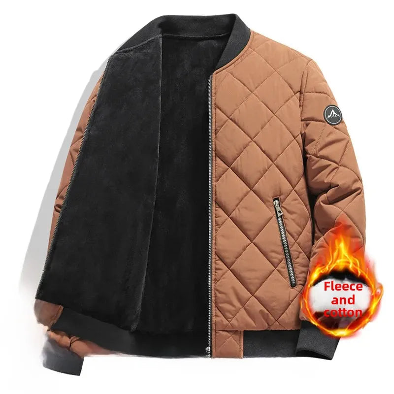 Warm Padded Coat for Men – Casual Fleece Cotton Jacket