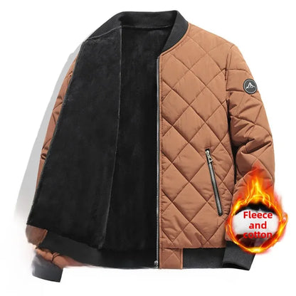 Warm Padded Coat for Men – Casual Fleece Cotton Jacket