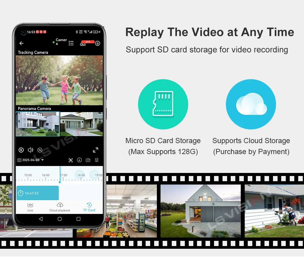 3/4 Screen WiFi PTZ Camera | 10X Zoom | AI Auto Tracking | Outdoor IP66 CCTV