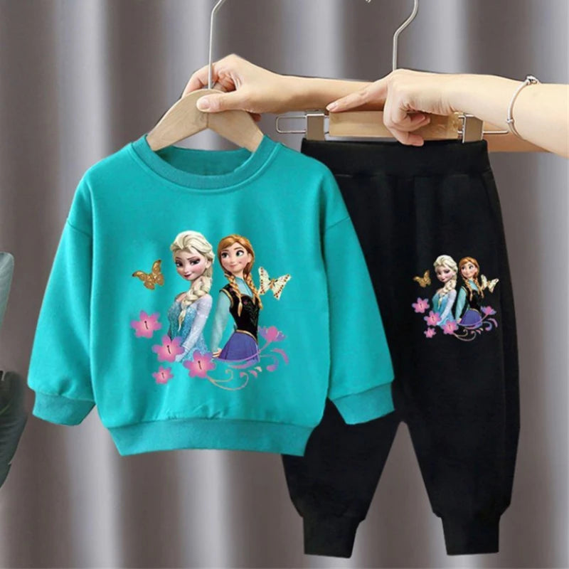 Elsa Princess 2-Piece Tracksuit: Cozy & Magical for Girls