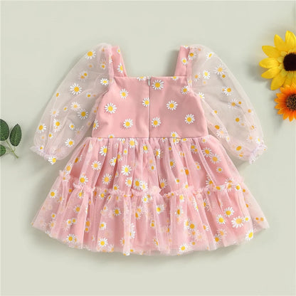 Baby Girl Long Sleeve Daisy Princess Dress