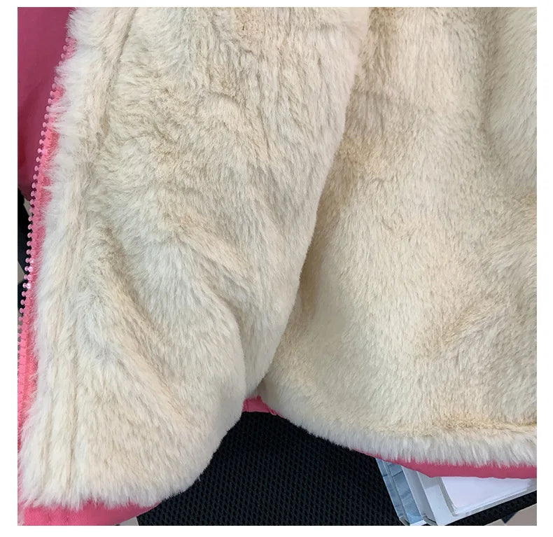 Kids' Winter Plush Cotton Coat – Mid-Length & Warm