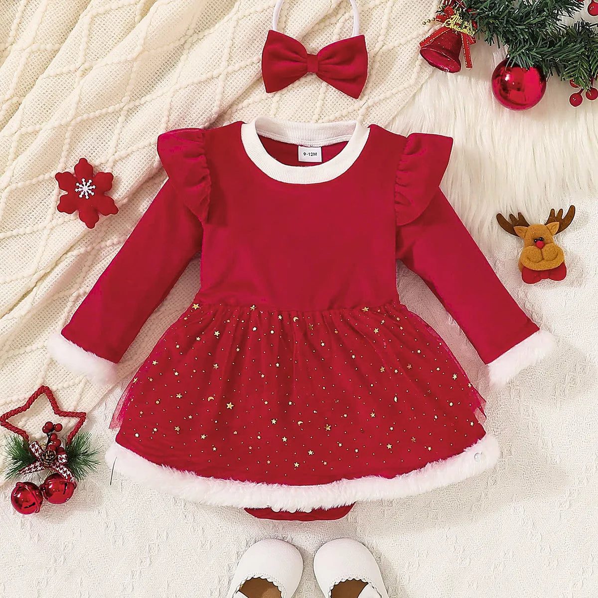 Cute Baby Girl Christmas Party Dress for Infants