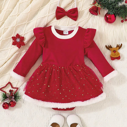 Cute Baby Girl Christmas Party Dress for Infants