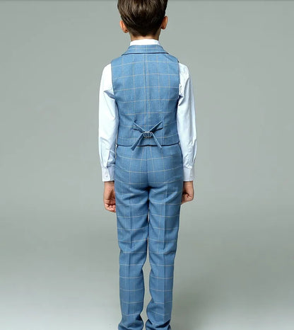 Boys’ 4-Piece Summer Suit – Vest, Shirt, Pants & Bowtie for Weddings