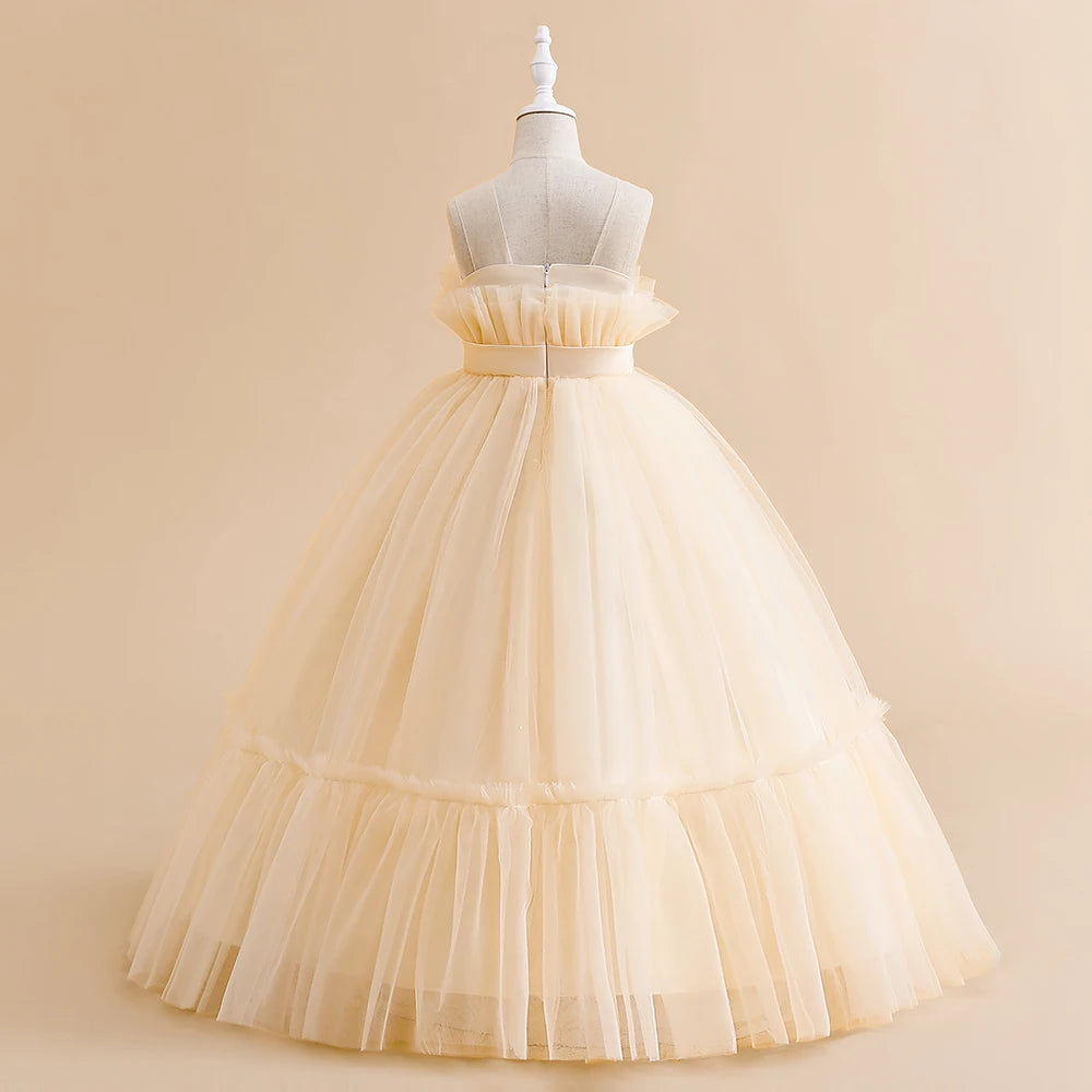 Girls Party Dress – White Tulle Wedding Gown