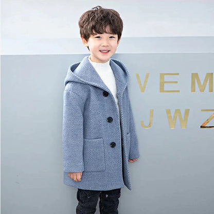 Boys’ Casual Woolen Jacket – Warm & Stylish Korean