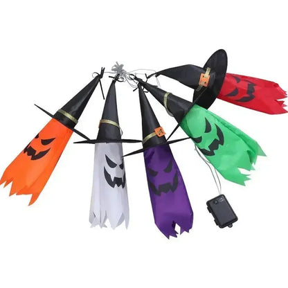 5pcs Halloween Witch Hat String Lights – Colorful LED Yard Decor
