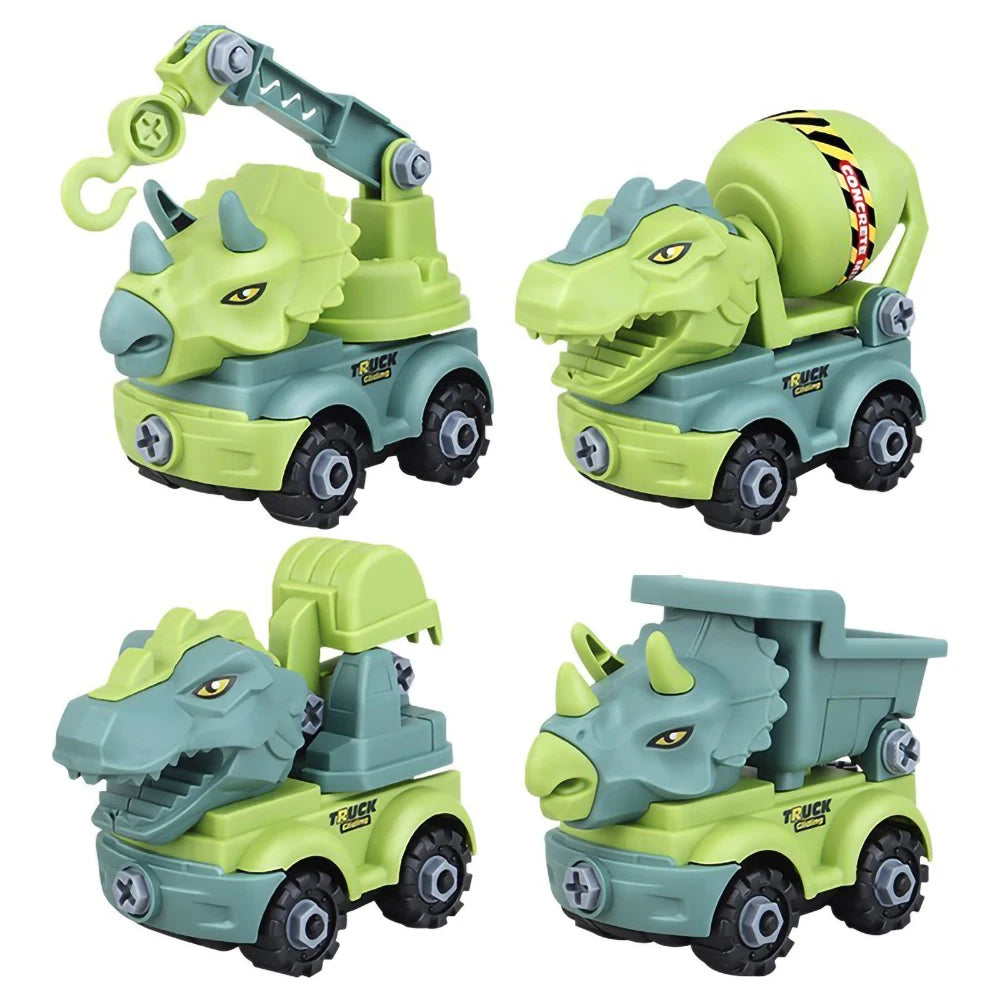 Dinosaur Construction Vehicle Set – DIY Building Toy Truck for Kids