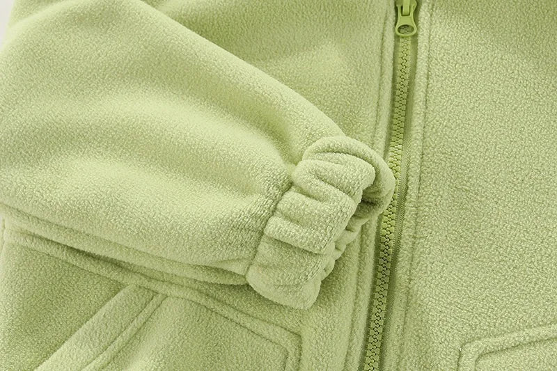 Children’s Thick Fleece Jacket – Zippered Casual Coat