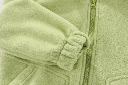 Children’s Thick Fleece Jacket – Zippered Casual Coat