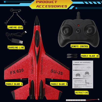 2.4G RC Foam Aircraft SU-35 – Fighter Jet Glider Toy for Kids